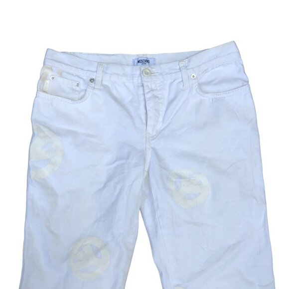 Vintage Moschino Reflective Peace Jeans Size 30 White - Picture 6 of 10